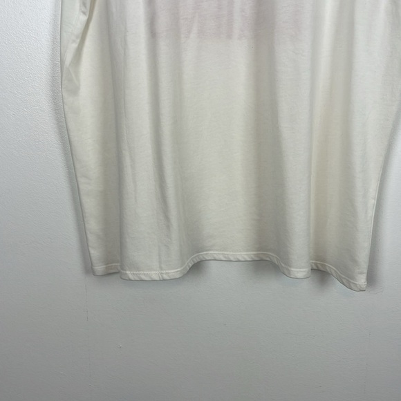 BackYard BBQ & Friends Womens XL Short Sleeve Pullover White Red Lightweight Tee - Picture 6 of 8